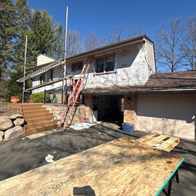Prior Lake home during partial siding replacement project