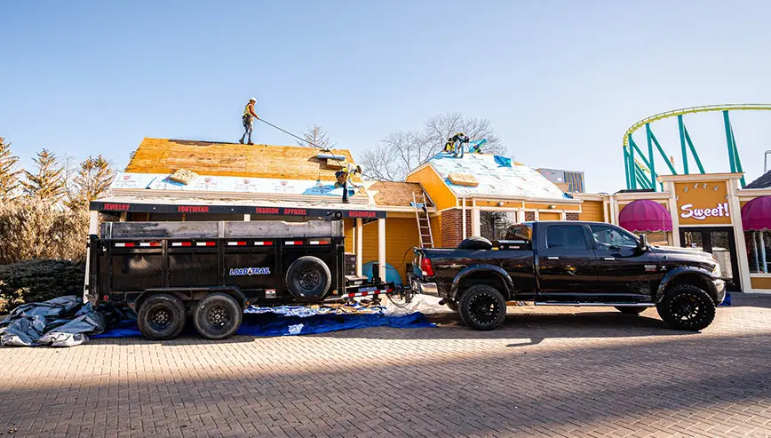 Residential Roof Being Replaced