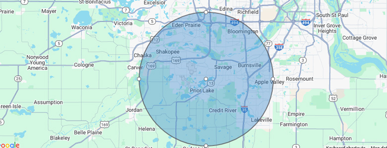 Service Area Circle Map